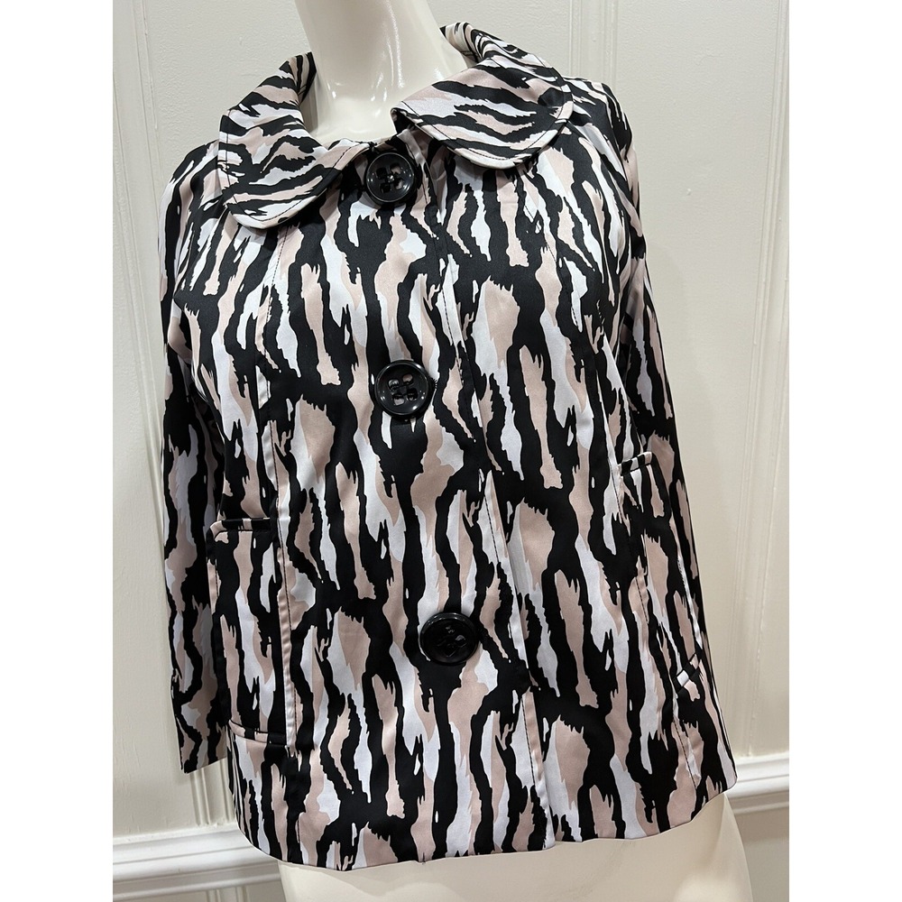 Vertigo Paris Lightweight Black Pink White Big Button Front Closure Blazer Large